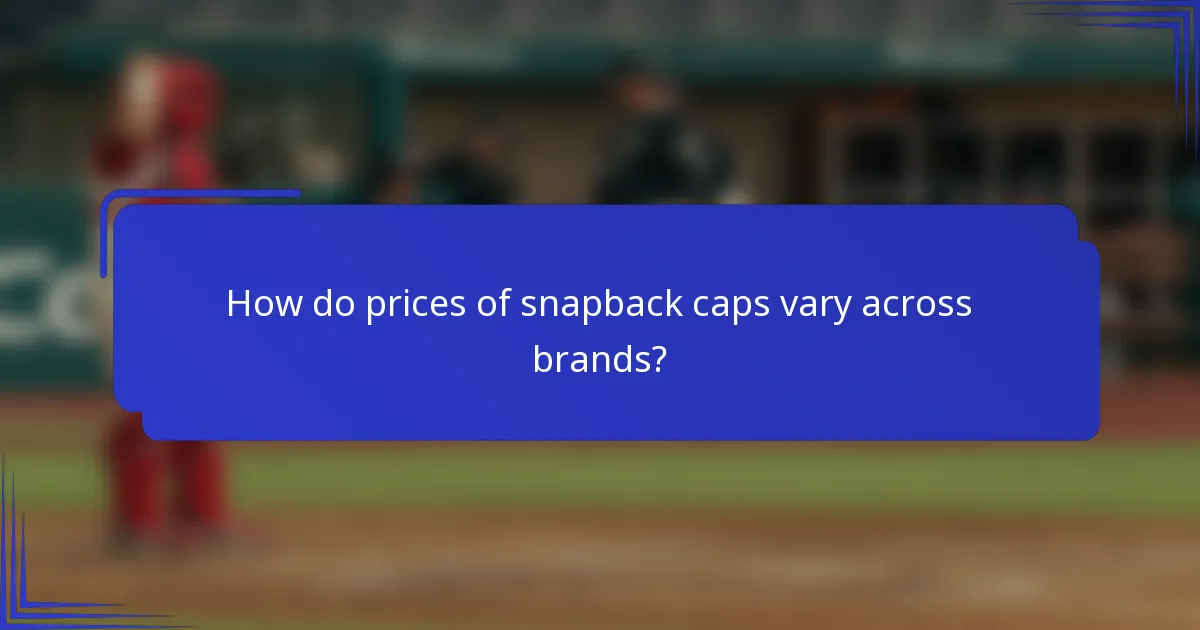 How do prices of snapback caps vary across brands?