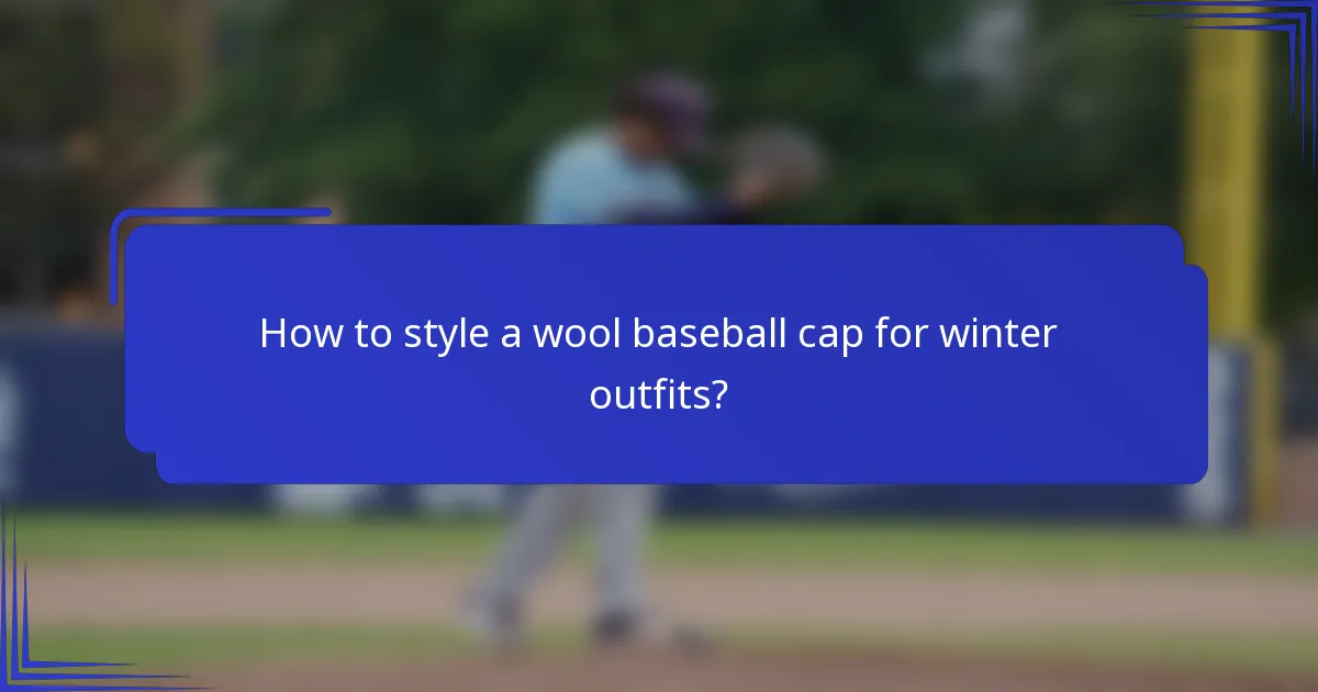 How to style a wool baseball cap for winter outfits?